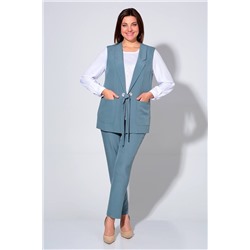 Liona Style 860 пепельно-голубой, Брюки,  Блуза,  Жилет