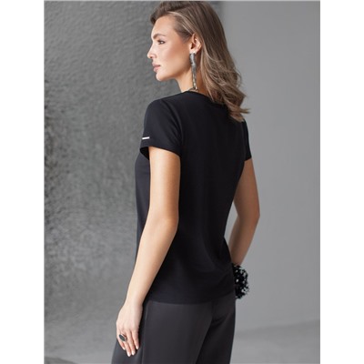 Нарядная футболка с принтом из премиального хлопка с эластаном