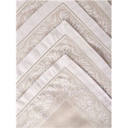 Комплект салфеток "Пируэт"-бежев. с ажуром 6 шт. 45*45 см. п/лен