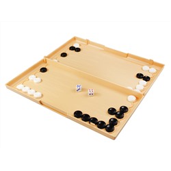 Настольная игра 3 в 1 «Шашки-Шахматы-Нарды» большие (бежевые)