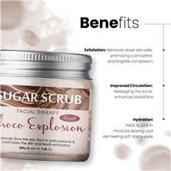 CHOCO EXPLOSION Sugar Scrub, Luster (ШОКОЛАДНЫЙ ВЗРЫВ сахарный скраб для лица, Ластер), 200 г.
