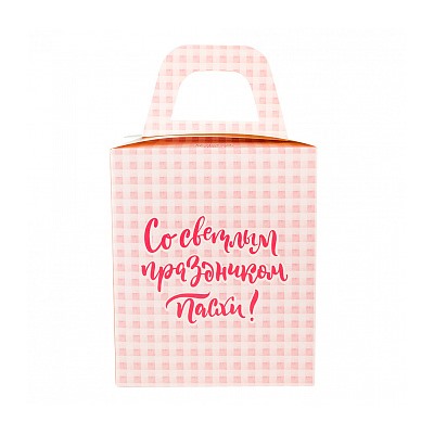 Коробка для кулича с окном "Пасхальный букет" 15*15*18 см