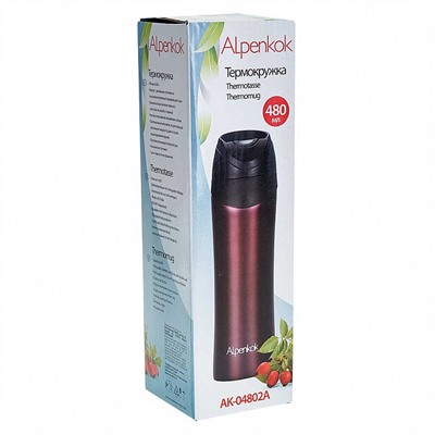 Термокружка вакуумная 480 мл Alpenkok AK-04801A красная