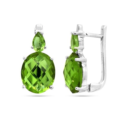 Серьги из серебра султанит, Аманда