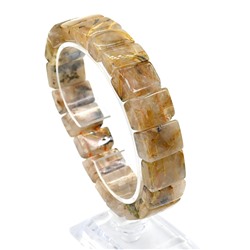 Браслет из Рутилового кварца (волосатик золотой) прямоугольник 16*10мм, 19см, 65,7г