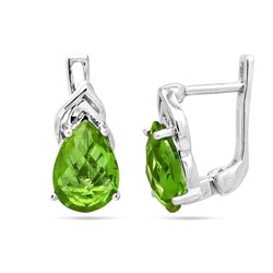 Серьги из серебра султанит, Виолет