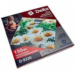 Весы 150 кг 28х28 см электронные напольные DELTA D-9220 "Ромашковое поле"