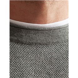 Джемпер фактурной вязки из хлопка с нейлоном