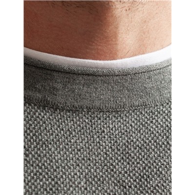 Джемпер фактурной вязки из хлопка с нейлоном