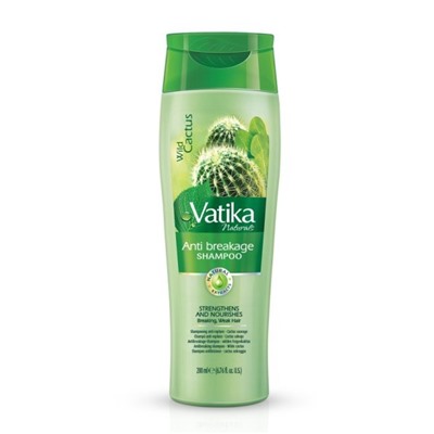 Vatika CACTUS AND GERGIR Hair Fall Control Shampoo, Dabur (Ватика КАКТУС И РУККОЛА Шампунь КОНТРОЛЬ ВЫПАДЕНИЯ для ломких, выпадающих и ослабленных волос, Дабур), 200 мл.