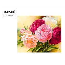 Алмазная мозаика c мольбертом 21*25см Пионы частичн. выкладка М-11968