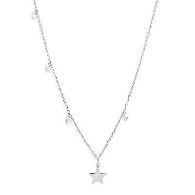 Колье из серебра куб.циркон., ТФК-63