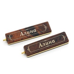 Брелок именной из обсидиана "Алина" 55*14мм