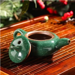 Набор для чайной церемонии керамический «Лунный камень», 7 предметов: чайник 150 мл, 6 пиал 50 мл, цвет зелёный