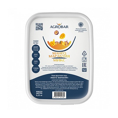 Пюре Манго - маракуйя (Агробар) замороженное, 250 г