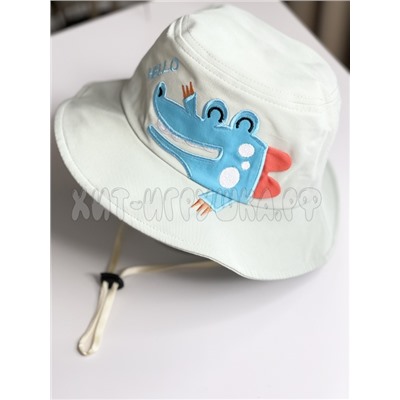 Панама детская с затяжкой CROCO р-р 54, pa_croc_white, pa_croc_blue, pa_croc_green, pa_croc_yellow