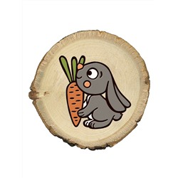 Выжигание на спилах «Сова, Зайка, Ежик» (спил малый)