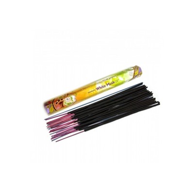 Darshan WHITE MUSK Incense Sticks (Благовония Даршан БЕЛЫЙ МУСК), шестигранник 20 палочек.