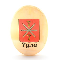 Магнит из селенита герб города Тула 37*52мм