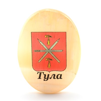 Магнит из селенита герб города Тула 37*52мм