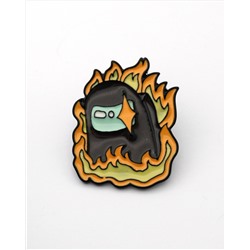 Металлический значок "Among Us" Чёрный