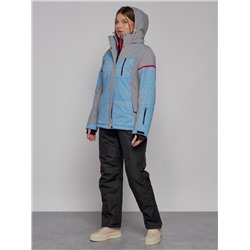 Горнолыжная куртка женская зимняя голубого цвета 2272Gl