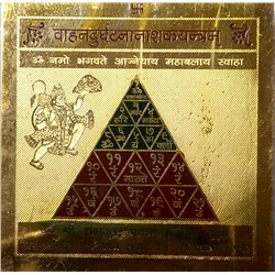 ВАХАНДУРГАНТНА НАШАК Янтра (металл под золото, 8 на 8 см.), 1 шт.