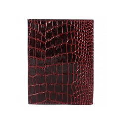 Обложка для автодокументов Premier-О-71 натуральная кожа бордо крокодил (98)  116158