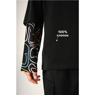 Детский лонгслив с двойным рукавом Happyfox