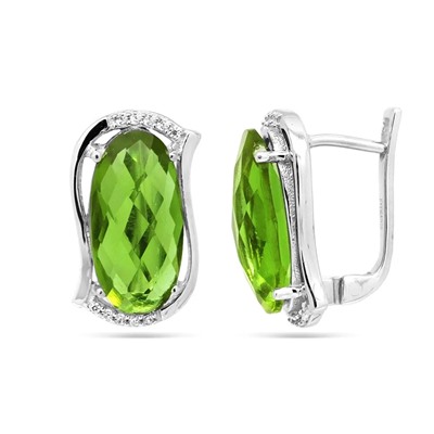 Серьги из серебра султанит, Нежность