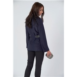 Джемпер трикотажный удлиненный приталенный темно-синий