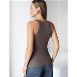 Топ из трикотажа в широкий рубчик