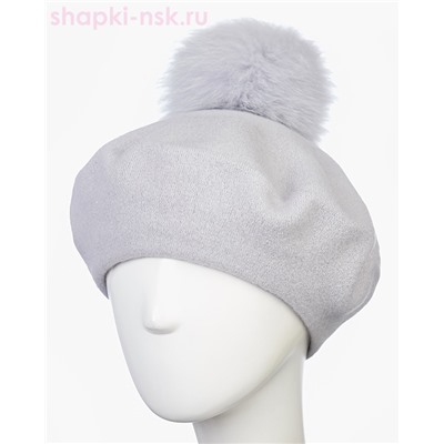 Берет фетр флис Помпон 115 Берет женский флис (58-59)