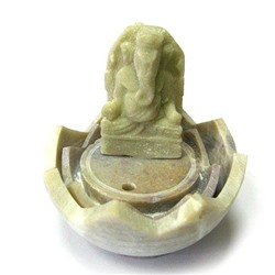 Подставка под благовония ГАНЕША В ЛОТОСЕ (разные цвета, камень, 4,5 см.), 1 шт.