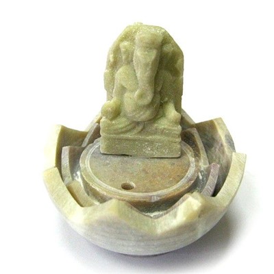 Подставка под благовония ГАНЕША В ЛОТОСЕ (разные цвета, камень, 4,5 см.), 1 шт.