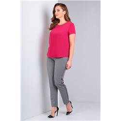 Liona Style 719Б серый+фуксия, Брюки,  Блуза,  Жакет