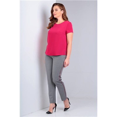 Liona Style 719Б серый+фуксия, Брюки,  Блуза,  Жакет