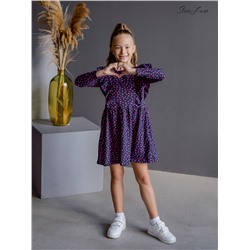 Платье София рукав маки на черном ФМ