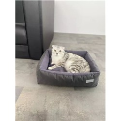 Лежанка для кошек прямоугольная темно-серый