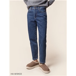 Джинсы mom-fit на флисе