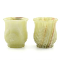 Подарочные стаканы из оникса 2 шт (65*65*70мм) уп. бархат