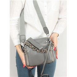 Сумка женская натуральная кожа GU 2033-3015,  1отд+карм/перег,  плечевой ремень,  серый 255182