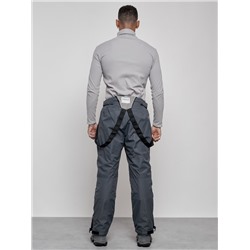 Полукомбинезон утепленный мужской зимний горнолыжный темно-серого цвета 7507TC