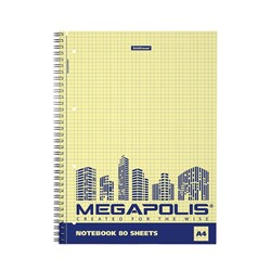Блокнот на гребне карт.обложка  А6  80листов ЕК Megapolis YelLow 49802