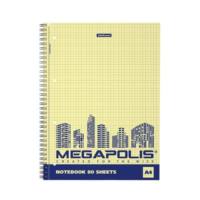 Блокнот на гребне карт.обложка  А6  80листов ЕК Megapolis YelLow 49802