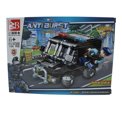 Конструктор Swat  Antiburst Полицейская техника  184дет. 26*19см / коробка 6735D