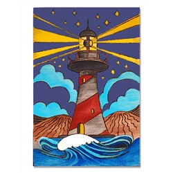 Дощечка с рисунком для выжигания «Маяк» (доска А4, конверт А4)