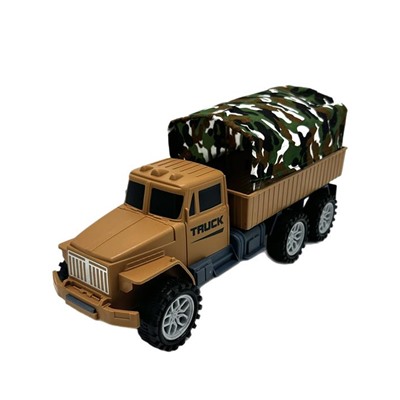 Грузовик Военный (инерцион.) тентованный 28*14см / коробка  601