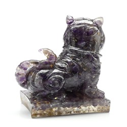 Фигурка из аметиста и смолы "Тигр" 95*60*93мм