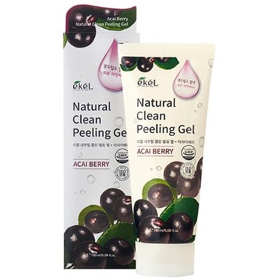 EKEL Пилинг-скатка с экстр.ягод асаи  Natural Clean Peeling Gel Acai Berry 180мл